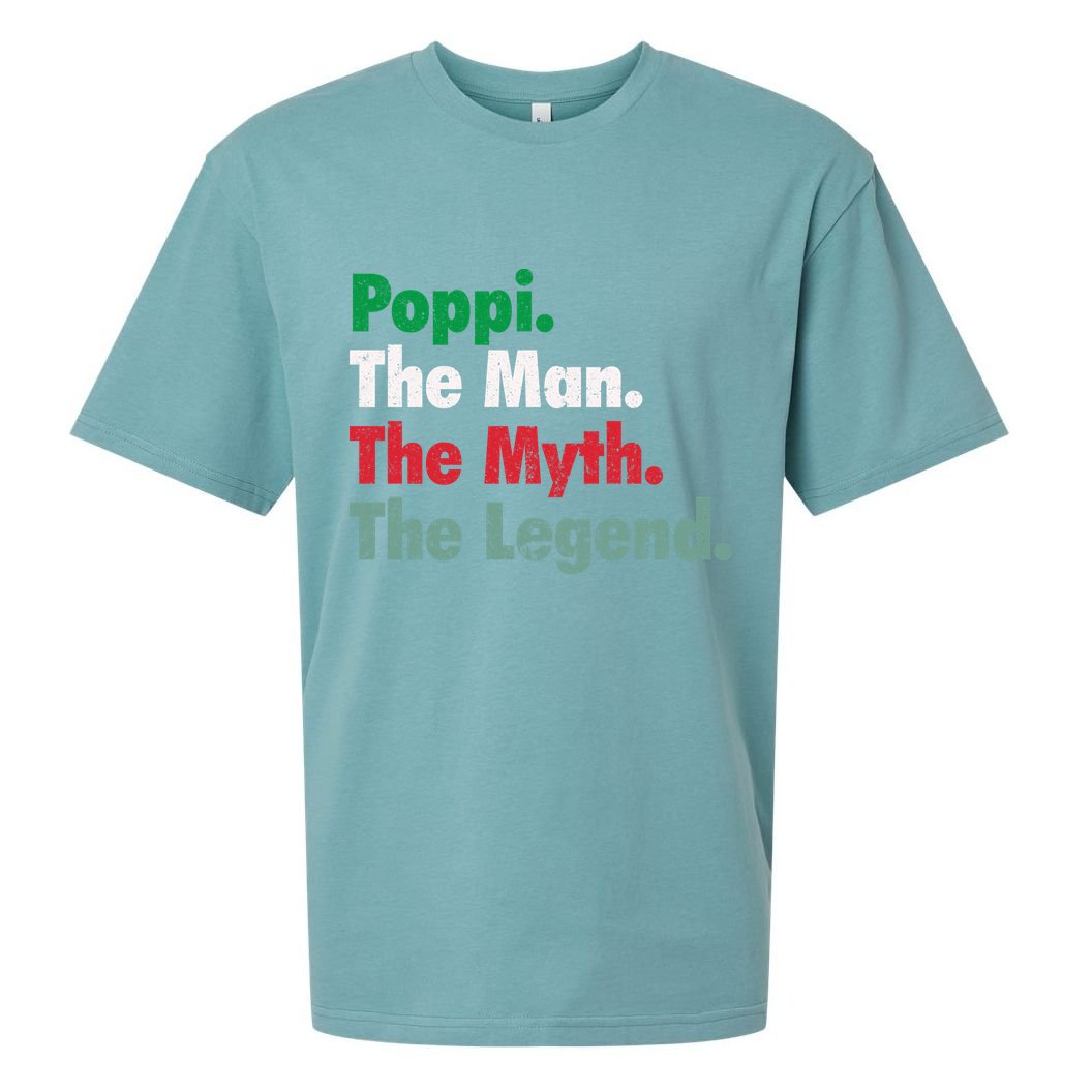 Italian Poppi Man Myth Legend Father Dad Uncle Sueded Cloud Jersey T-Shirt