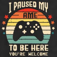 I Paused My Game To Be Here Gamer Gaming Retro Vintage Gift Beanie