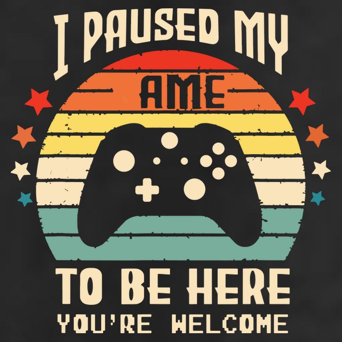 I Paused My Game To Be Here Gamer Gaming Retro Vintage Gift Beanie