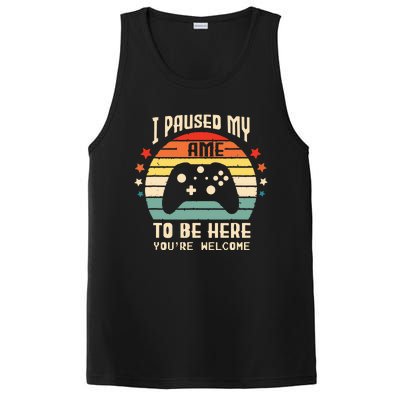 I Paused My Game To Be Here Gamer Gaming Retro Vintage Gift PosiCharge Competitor Tank