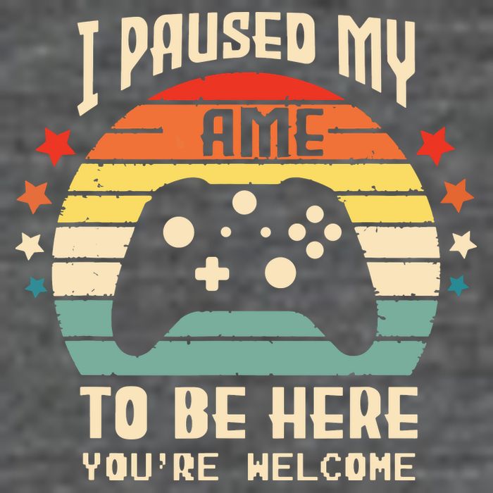 I Paused My Game To Be Here Gamer Gaming Retro Vintage Gift Tall T-Shirt