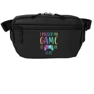 I Paused My Game To Be Here Gamer Boy Girl Gift Gaming Merch Crossbody Pack