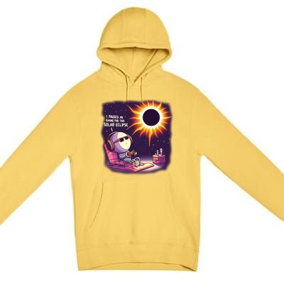 I Paused My Game For This Solar Eclips Design Gift Premium Pullover Hoodie