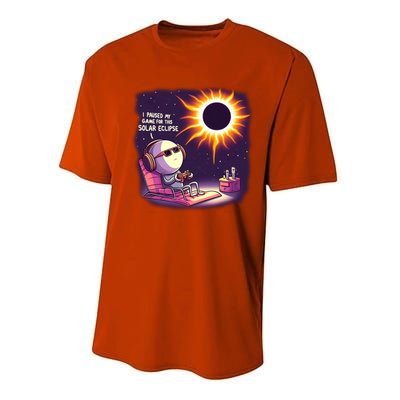 I Paused My Game For This Solar Eclips Design Gift Performance Sprint T-Shirt