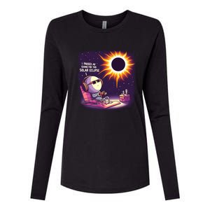 I Paused My Game For This Solar Eclips Design Gift Womens Cotton Relaxed Long Sleeve T-Shirt