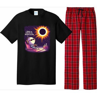 I Paused My Game For This Solar Eclips Design Gift Pajama Set