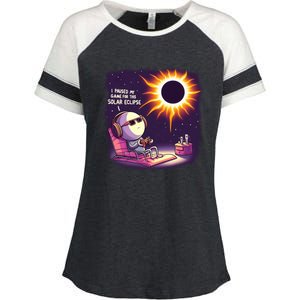 I Paused My Game For This Solar Eclips Design Gift Enza Ladies Jersey Colorblock Tee