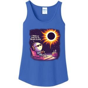 I Paused My Game For This Solar Eclips Design Gift Ladies Essential Tank