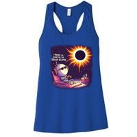 I Paused My Game For This Solar Eclips Design Gift Women's Racerback Tank