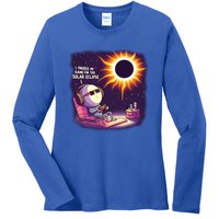 I Paused My Game For This Solar Eclips Design Gift Ladies Long Sleeve Shirt