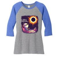 I Paused My Game For This Solar Eclips Design Gift Women's Tri-Blend 3/4-Sleeve Raglan Shirt