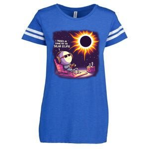 I Paused My Game For This Solar Eclips Design Gift Enza Ladies Jersey Football T-Shirt