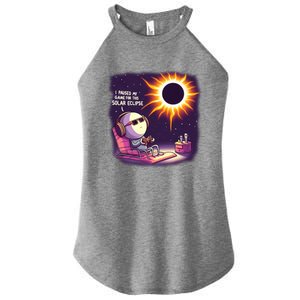 I Paused My Game For This Solar Eclips Design Gift Women's Perfect Tri Rocker Tank