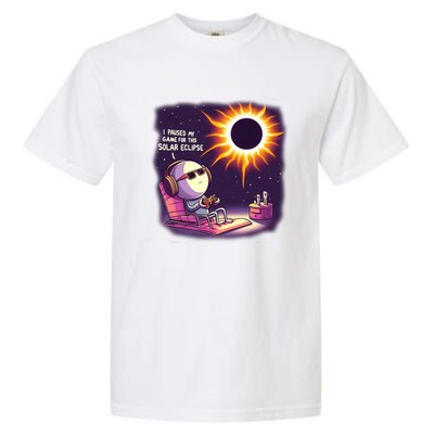 I Paused My Game For This Solar Eclips Design Gift Garment-Dyed Heavyweight T-Shirt