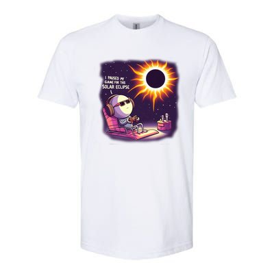 I Paused My Game For This Solar Eclips Design Gift Softstyle CVC T-Shirt