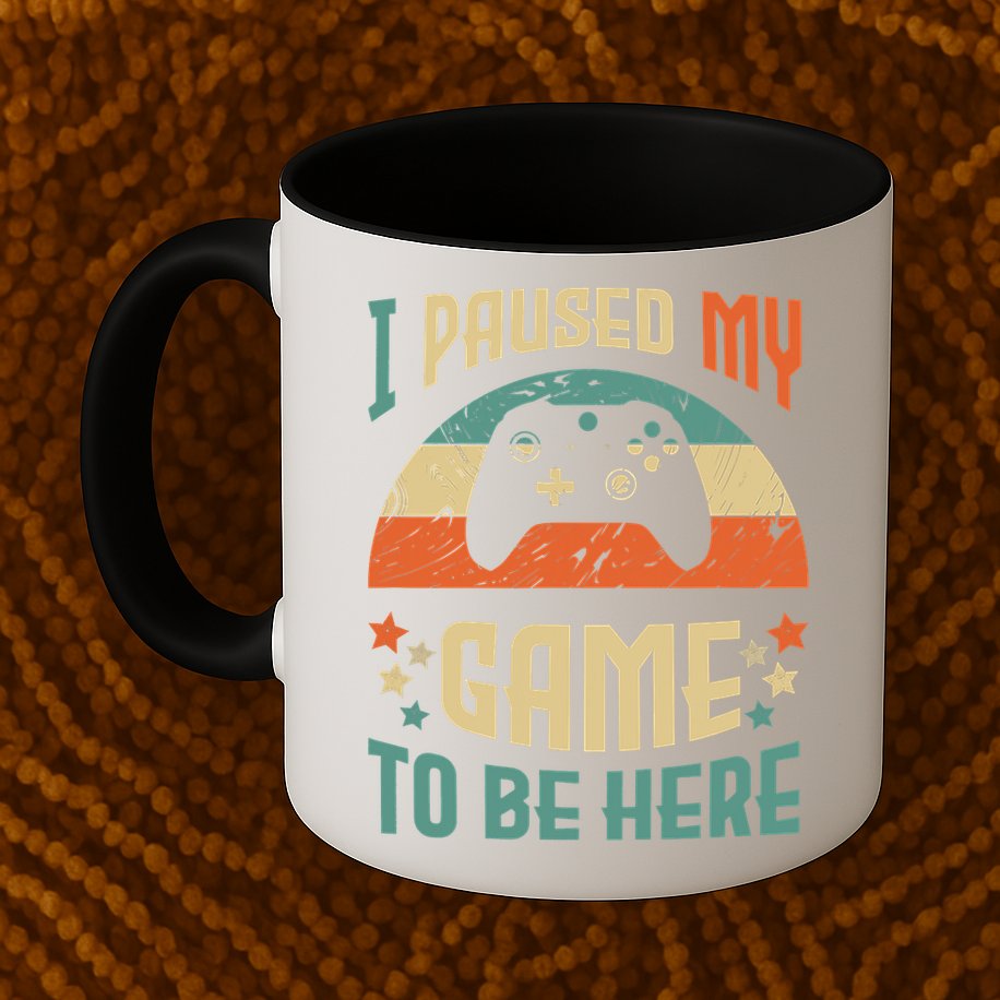 I Paused My Game To Be Here Funny Gamer Retro Vintage Mug