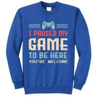 I Paused My Game To Be Here You're Welcome Retro Gamer Gift Sweatshirt