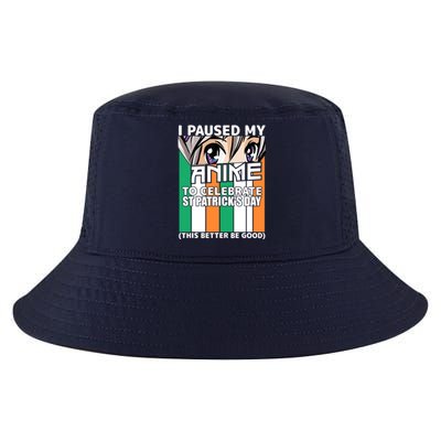 I Paused My Anime To Celebrate St Patricks Day Funny Anime Cool Comfort Performance Bucket Hat