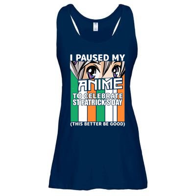 I Paused My Anime To Celebrate St Patricks Day Funny Anime Ladies Essential Flowy Tank