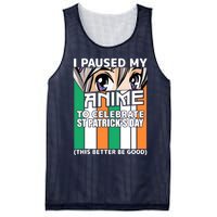 I Paused My Anime To Celebrate St Patricks Day Funny Anime Mesh Reversible Basketball Jersey Tank