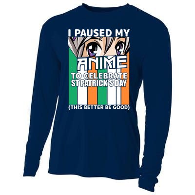 I Paused My Anime To Celebrate St Patricks Day Funny Anime Cooling Performance Long Sleeve Crew