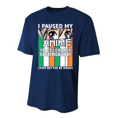 I Paused My Anime To Celebrate St Patricks Day Funny Anime Performance Sprint T-Shirt