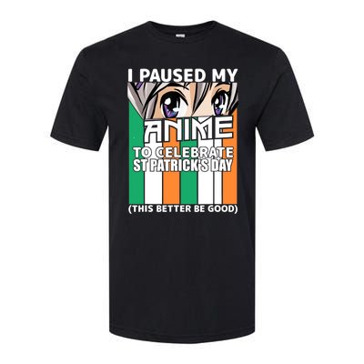 I Paused My Anime To Celebrate St Patricks Day Funny Anime Softstyle CVC T-Shirt