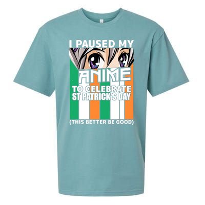 I Paused My Anime To Celebrate St Patricks Day Funny Anime Sueded Cloud Jersey T-Shirt