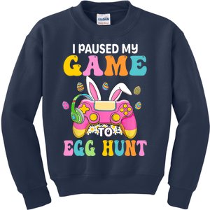 I Paused My Game To Egg Hunt Easter Funny Gamer Boy Kids Sweatshirt