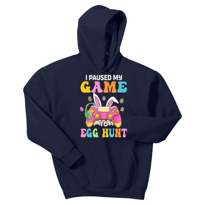 I Paused My Game To Egg Hunt Easter Funny Gamer Boy Kids Hoodie