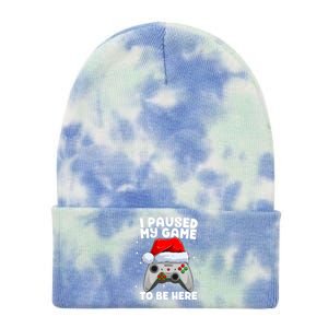 I Paused My Game Christmas Gamer Video Games Santa Xmas Tie Dye 12in Knit Beanie