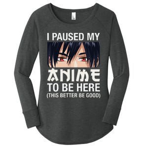 I Paused My Anime To Be Here Japan Kawaii Manga Anime Gifts Women's Perfect Tri Tunic Long Sleeve Shirt