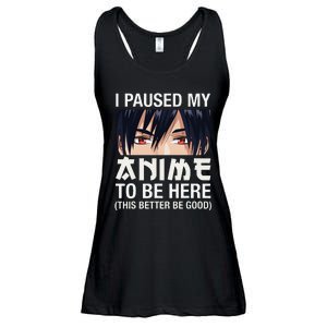 I Paused My Anime To Be Here Japan Kawaii Manga Anime Gifts Ladies Essential Flowy Tank