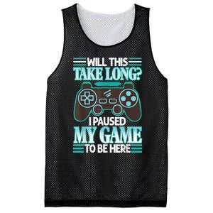 I Paused My Game To Be Here Mesh Reversible Basketball Jersey Tank