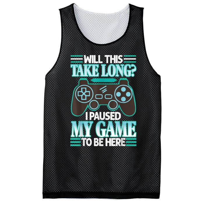 I Paused My Game To Be Here Mesh Reversible Basketball Jersey Tank