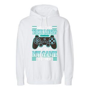 I Paused My Game To Be Here Garment-Dyed Fleece Hoodie