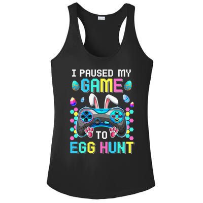 I Paused My Game To Egg Hunt Easter Funny Gamer Ladies PosiCharge Competitor Racerback Tank