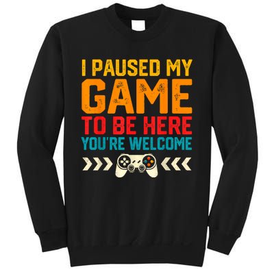 I Paused My Game To Be Here Funny Video Gamer Sweatshirt