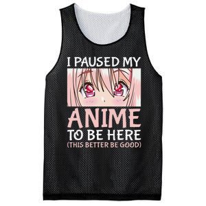 I Paused My Anime To Be Here Otaku Anime Merch Gift Mesh Reversible Basketball Jersey Tank