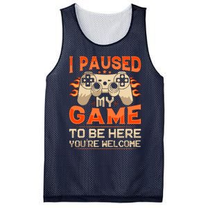 I Paused My Game To Be Here YouRe Welcome Retro Gamer Mesh Reversible Basketball Jersey Tank