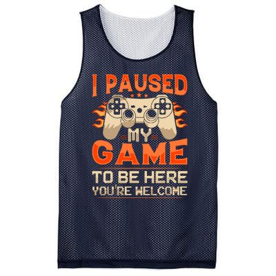 I Paused My Game To Be Here YouRe Welcome Retro Gamer Mesh Reversible Basketball Jersey Tank