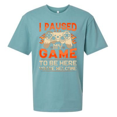 I Paused My Game To Be Here YouRe Welcome Retro Gamer Sueded Cloud Jersey T-Shirt