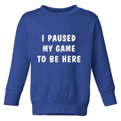 I Paused My Game to Be Here  Toddler Sweatshirt