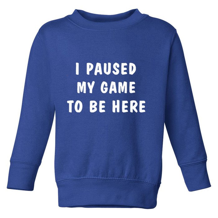 I Paused My Game to Be Here  Toddler Sweatshirt