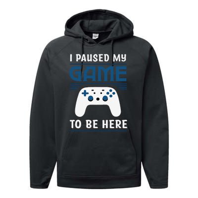 I Paused My Game To Be Here Funny Gamer Video Game Performance Fleece Hoodie