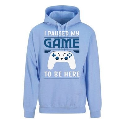 I Paused My Game To Be Here Funny Gamer Video Game Unisex Surf Hoodie