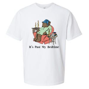 ItS Past My Bedtime Bear Taking A Nap Next To Books Sueded Cloud Jersey T-Shirt