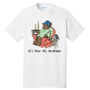 ItS Past My Bedtime Bear Taking A Nap Next To Books Tall T-Shirt