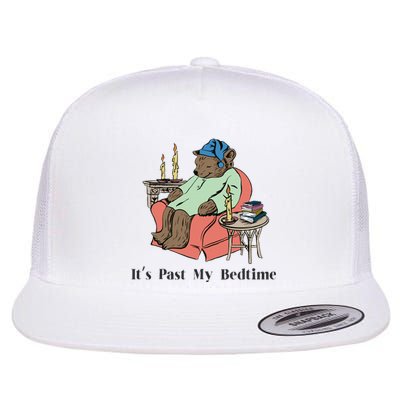 ItS Past My Bedtime Bear Taking A Nap Next To Books Flat Bill Trucker Hat