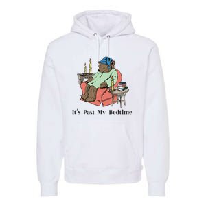 ItS Past My Bedtime Bear Taking A Nap Next To Books Premium Hoodie